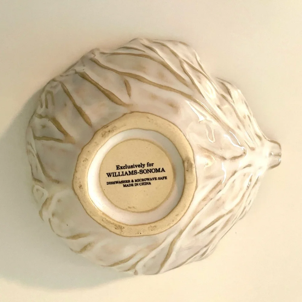 Williams Sonoma Cream Leaf Dish